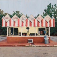 "RJ's Place" (2024) de Stephanie Hartshorn, peinture à l'huile originale de paysage urbain