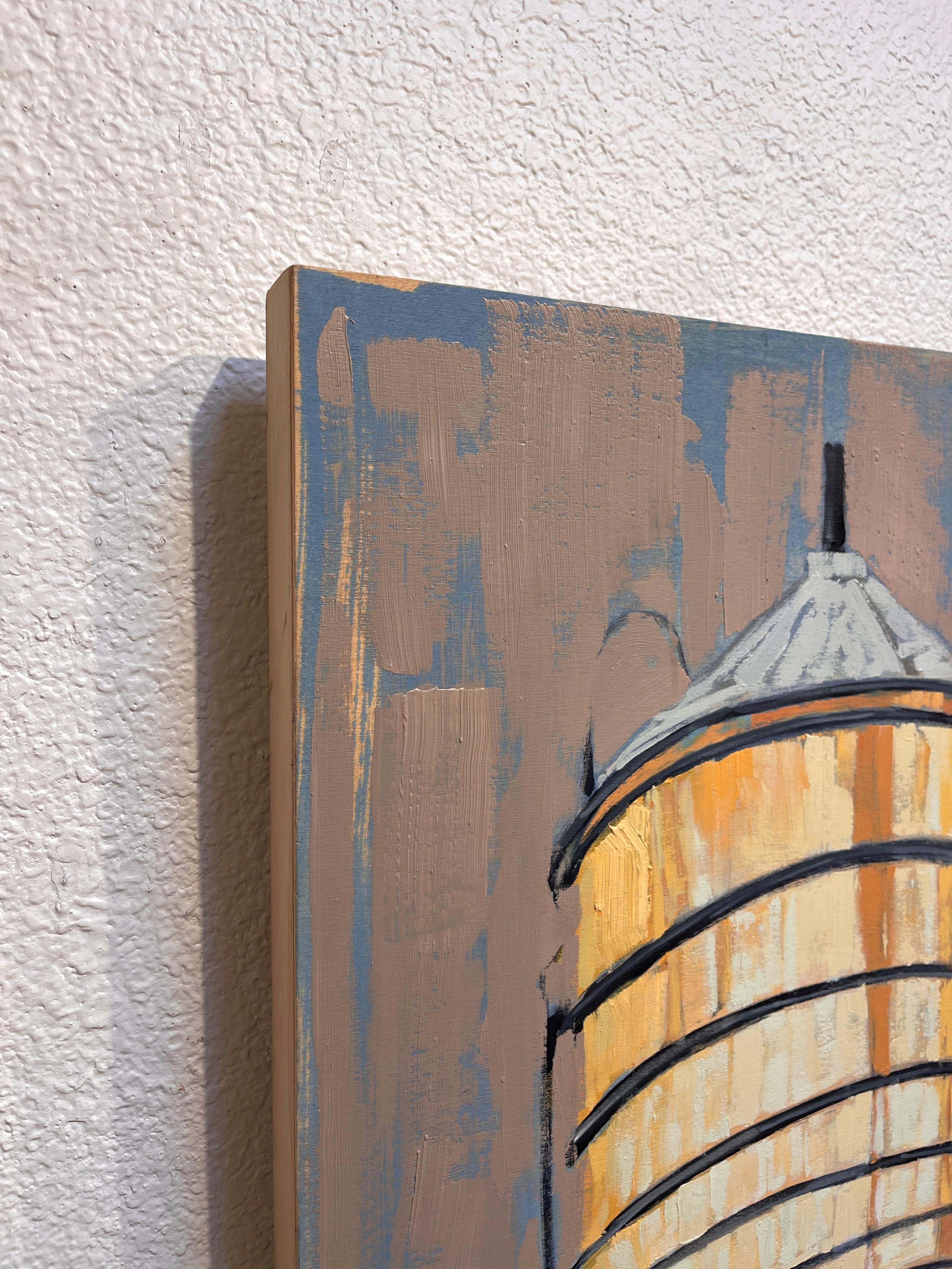 „Towers Three“ (2017) von Stephanie Hartshorn, Original Öl-Stadtlandschaftsgemälde im Angebot 4