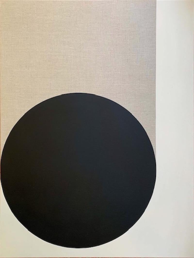 Stephanie Henderson Abstract Painting - Scoop in Black, White and Linen