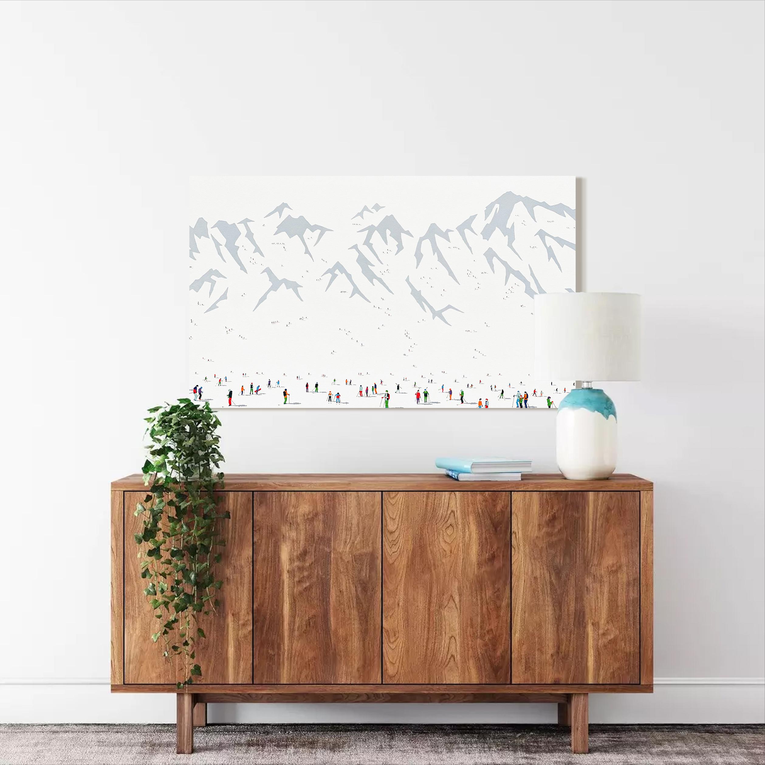 Planète gelée 98 - Contemporain Painting par Stephanie Ho