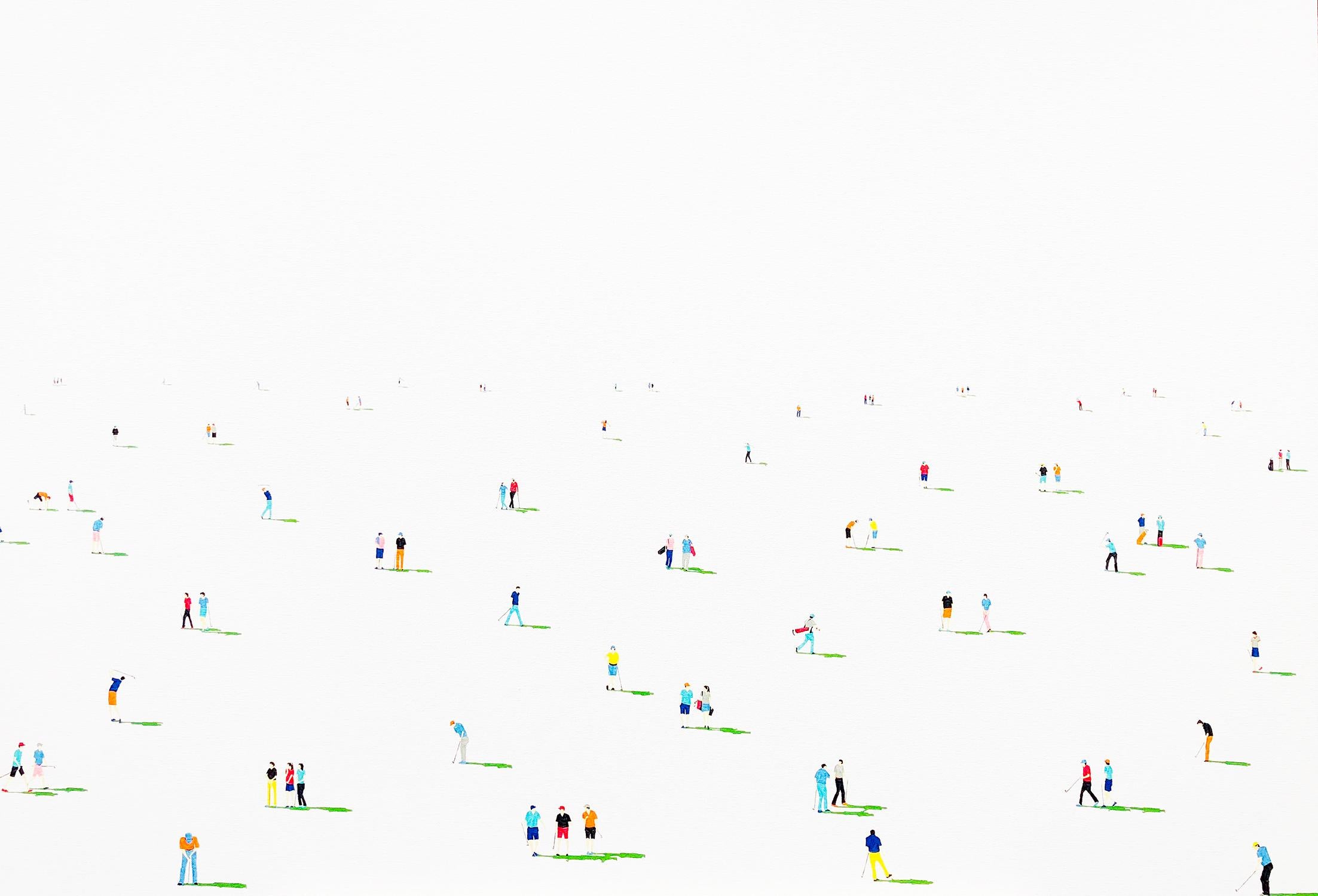 Golfisti 13 - Figurative Painting Bianco di Stephanie Ho