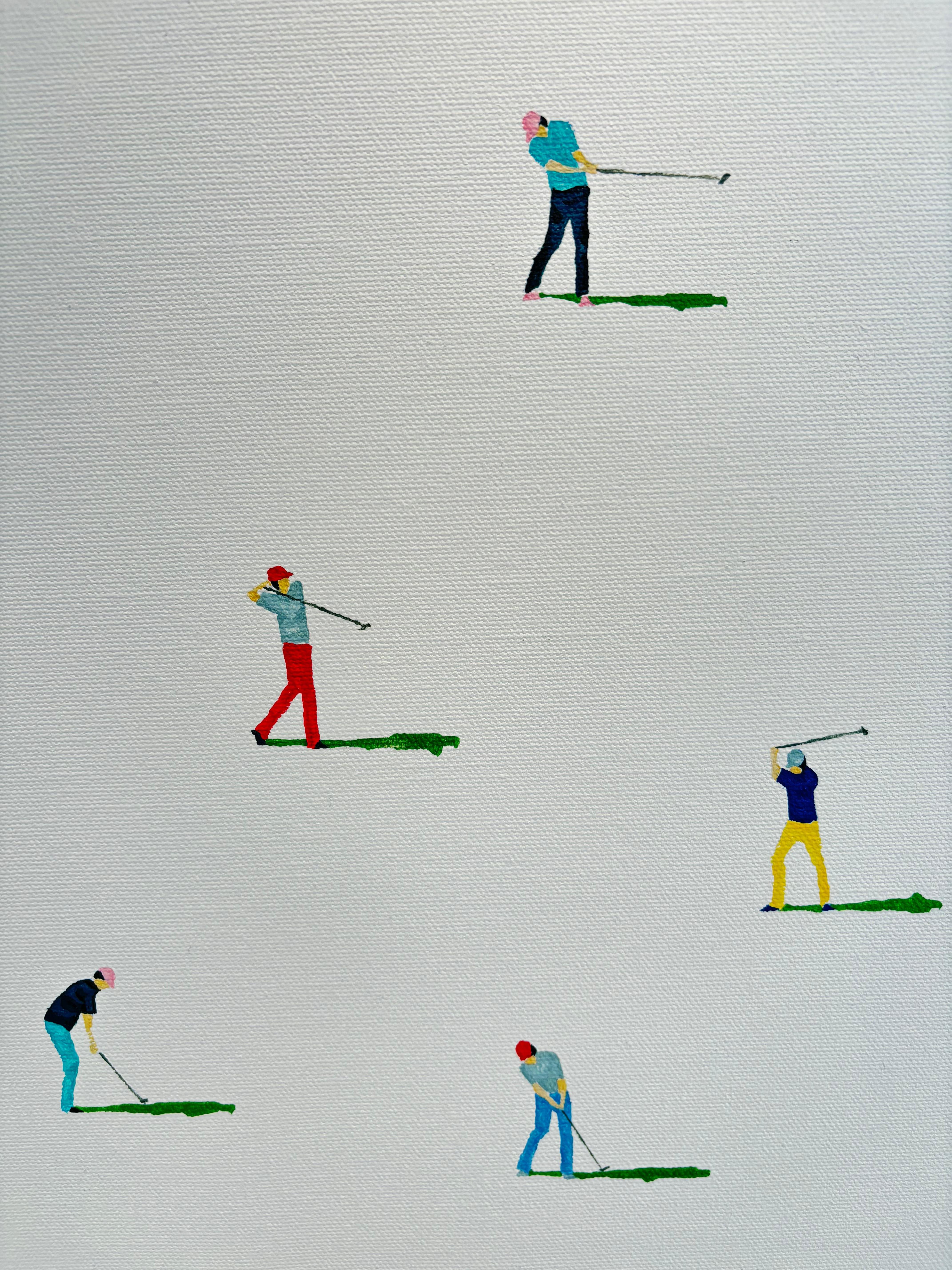 Golfer 45 - original figurative Landschaftsmalerei - zeitgenössische Kunst