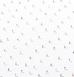 Golfers 45 - original figurative landscape painting - contemporary Art