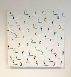 Golfer 46 - original figuratives Ölgemälde - zeitgenössische Landschaft Kunstwerk
