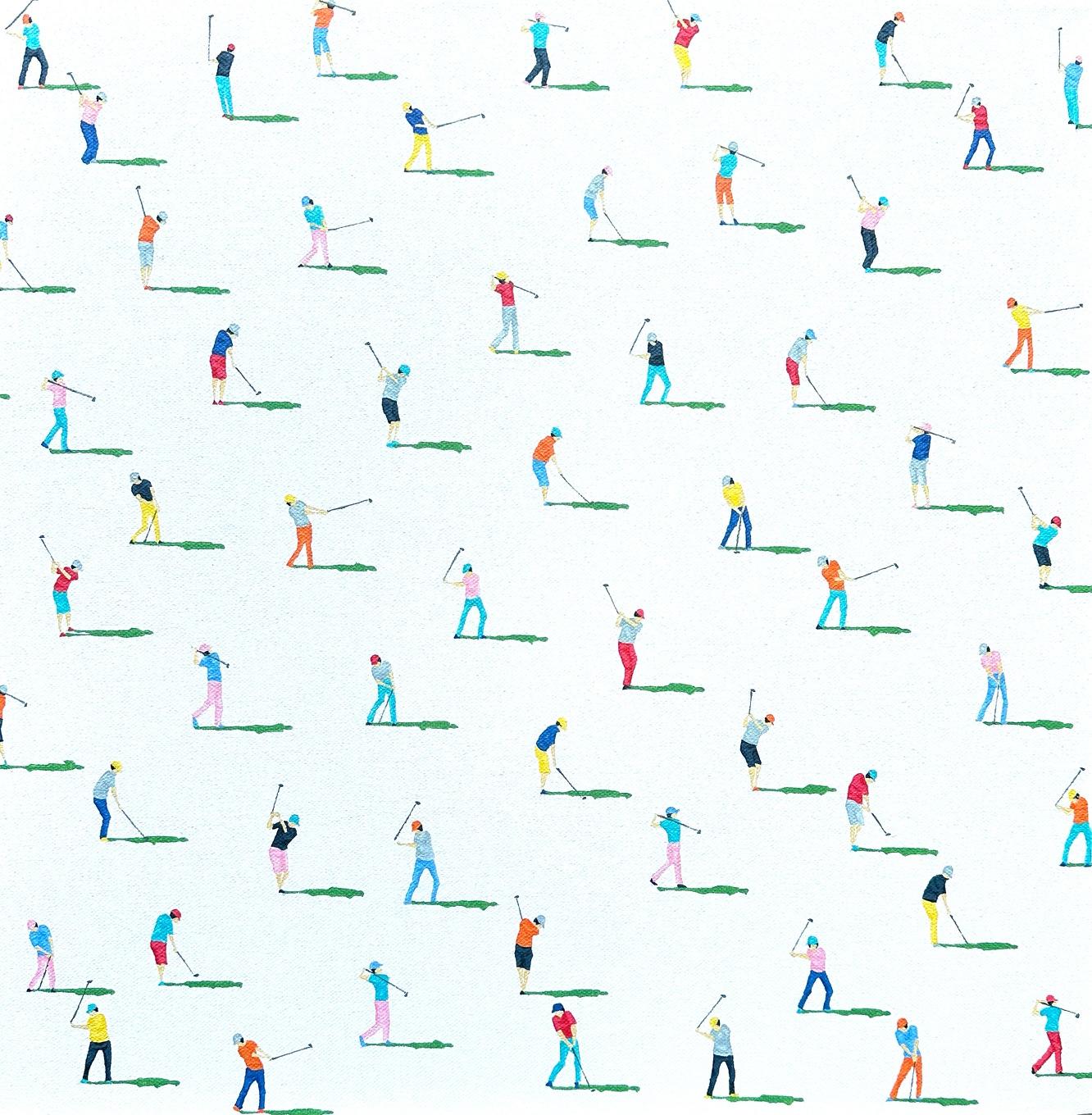 Golfer 46 - original figuratives Ölgemälde - zeitgenössische Landschaft Kunstwerk – Painting von Stephanie Ho