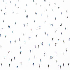 Sky Fall 33, Figurative Artwork, Minimalist Utopian Painting, People Art