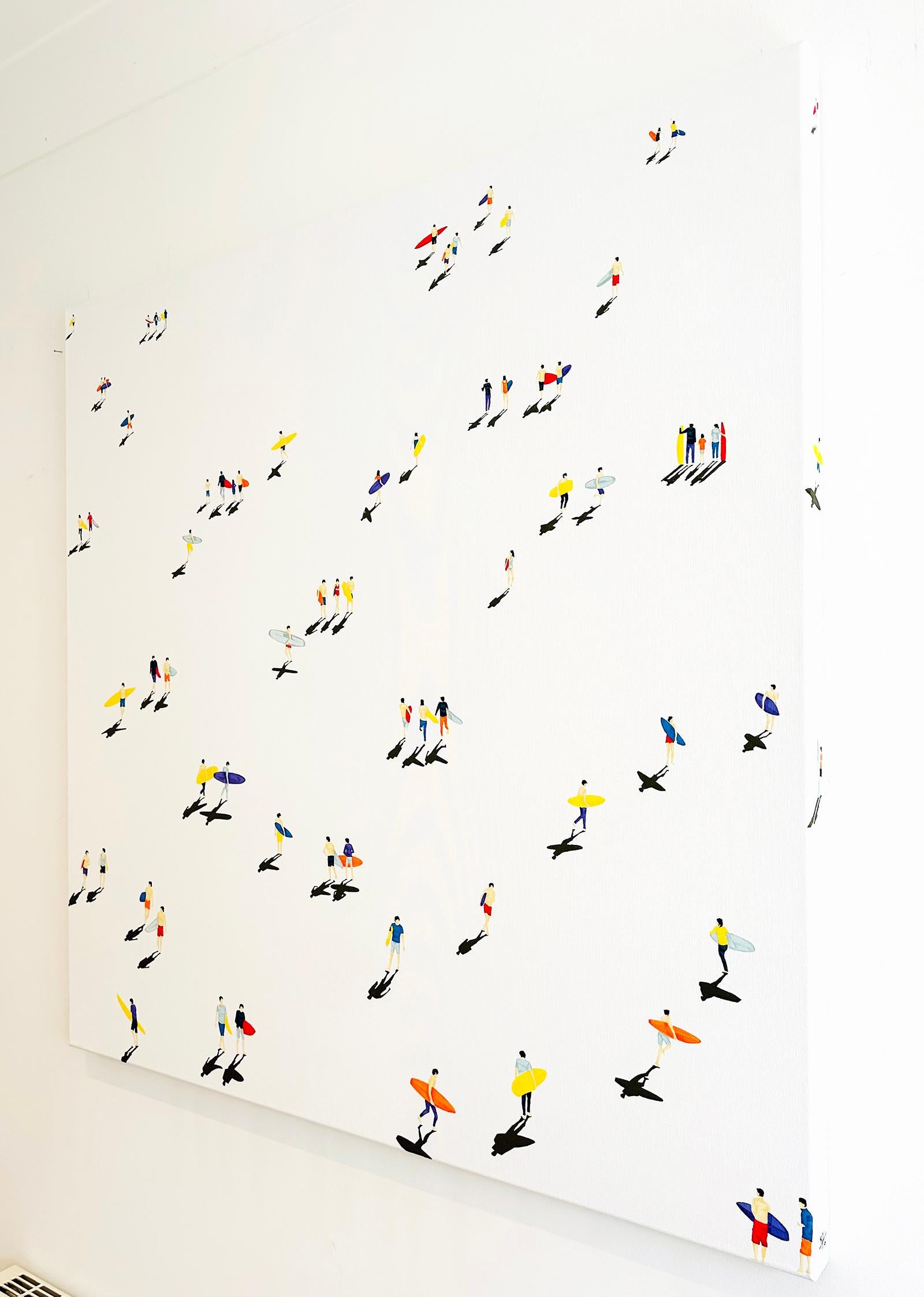 The Waves 07 - White Landscape Painting by Stephanie Ho