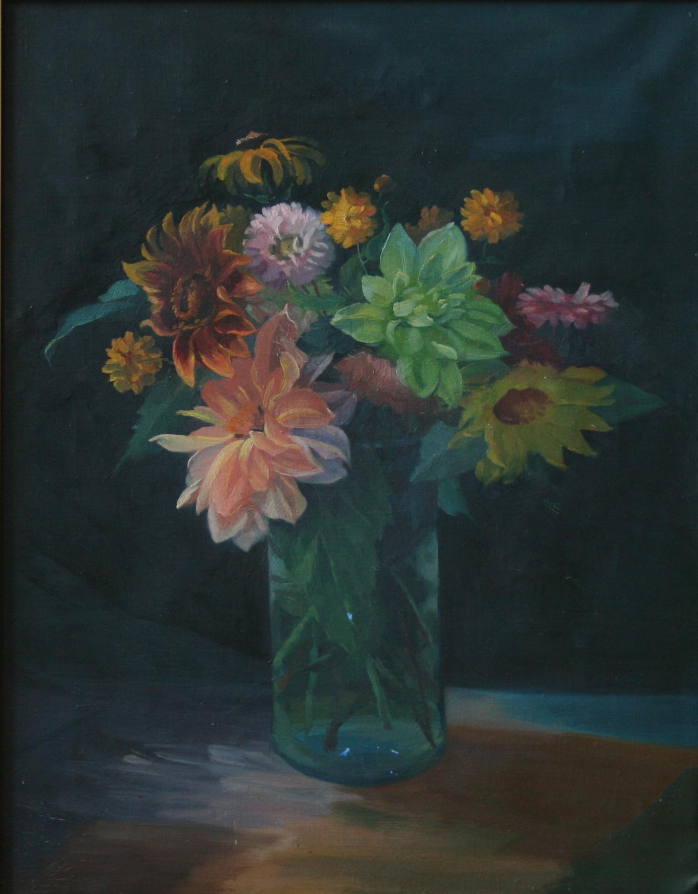  Stephanie Hollenstein Still-Life Painting - Blumenstrauß in Gläserner Vase