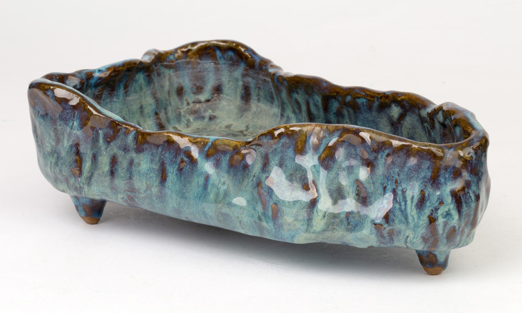 Mid-Century Modern Stephanie Kalan Studio Pottery Sculptural Glazed Bowl