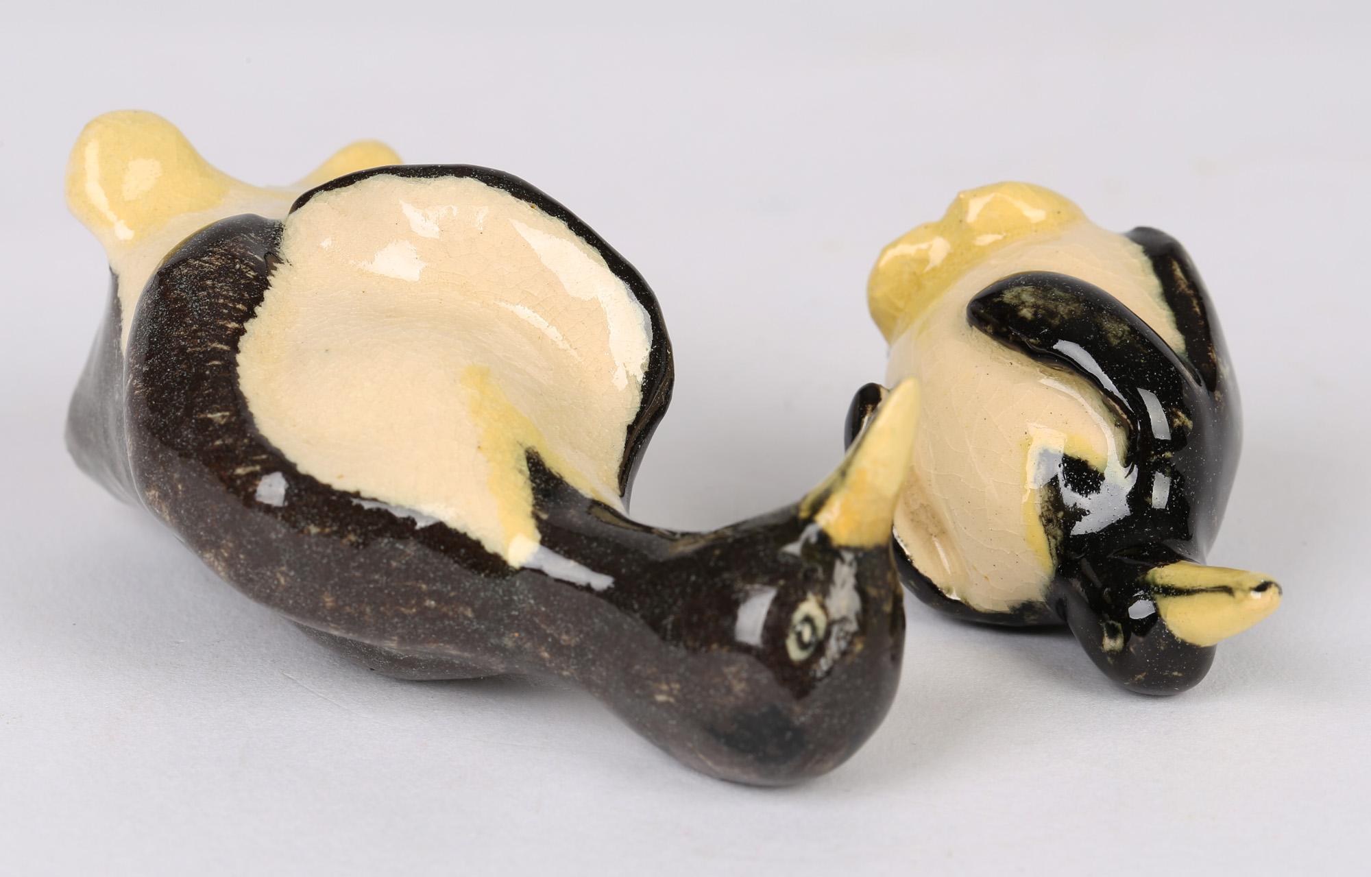 Stephanie Kalan Studio Pottery Two Small Penguin Figures For Sale 2