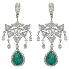 Stephanie Kantis 30.05 Carat Emerald  Diamond Earrings