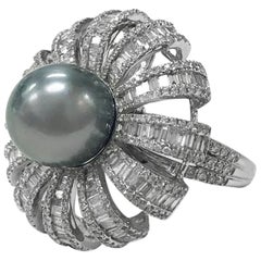 Stephanie Kantis Black Pearl With Diamond Ring