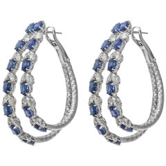 Stephanie Kantis Blue Sapphire Diamond Earrings 