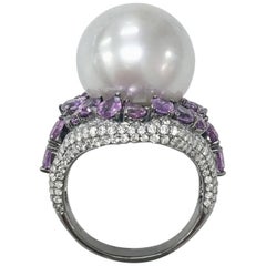 Stephanie Kantis Diamond Sapphire And Tahitian Pearl Ring
