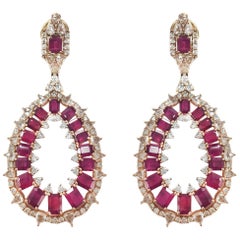 Stephanie Kantis Diamond Set With Ruby Earrings
