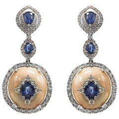Stephanie Kantis Diamond With Sapphire And Ethiopian Opal Earrings