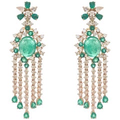 Stephanie Kantis Emerald Diamond Chandelier Earrings