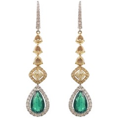 Stephanie Kantis Emerald Diamond Drop Earrings