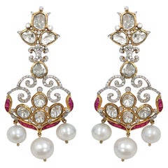 Stephanie Kantis Ruby, Fresh Water Pearl Diamond Earrings