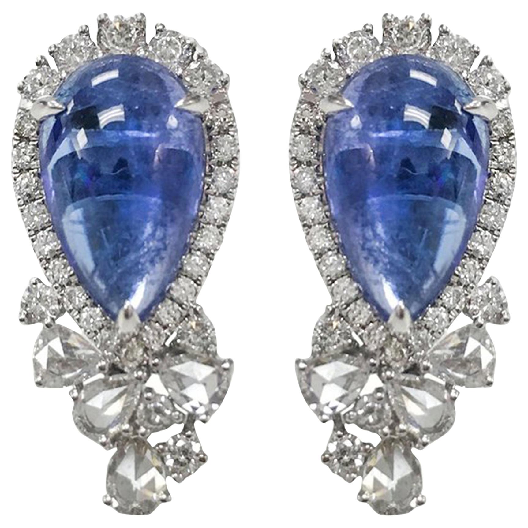 Stephanie Kantis Tanzanite Diamond Earrings For Sale