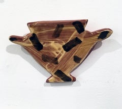 Flat Pot XI, 2019, Earthenware and glaze wall sculpture