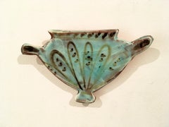 Flat Pot XVI, 2019, Scultura da parete in terracotta smaltata, pastello di terracotta