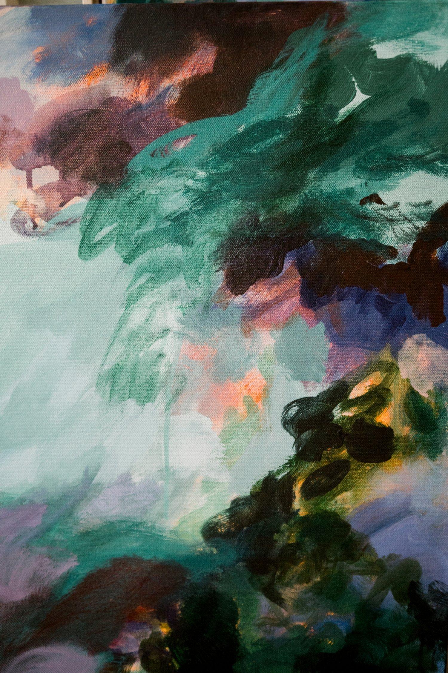 Dans l'obscurité, il y a la lumière - Painting de Stephanie Kirkland