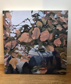 Bright Light / oil painting on panel, eucalyptus leaves - abstract realism