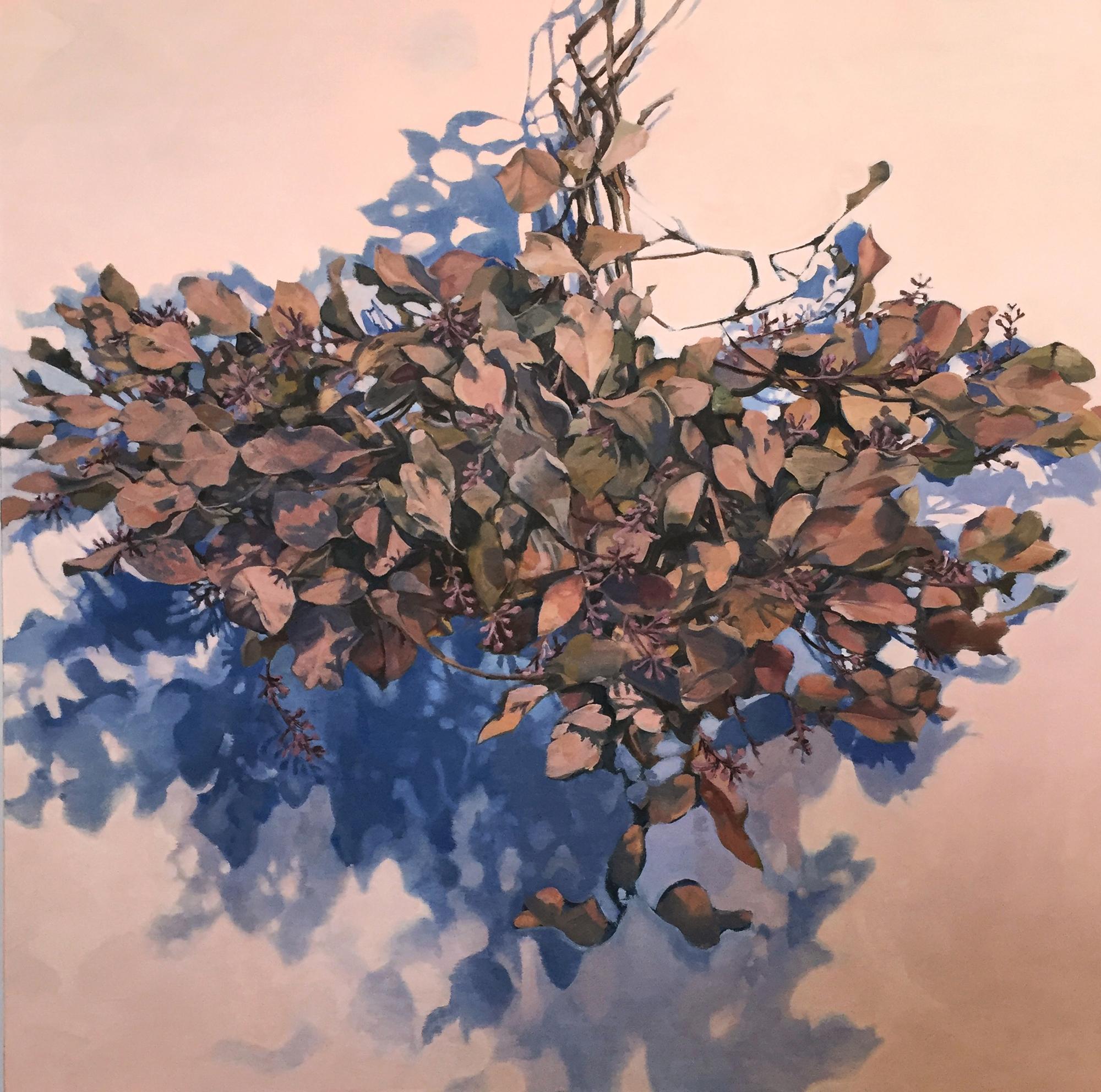 Stephanie Peek Still-Life Painting - Dawnlight / eucalyptus leaves - A natural abstraction through applied realism