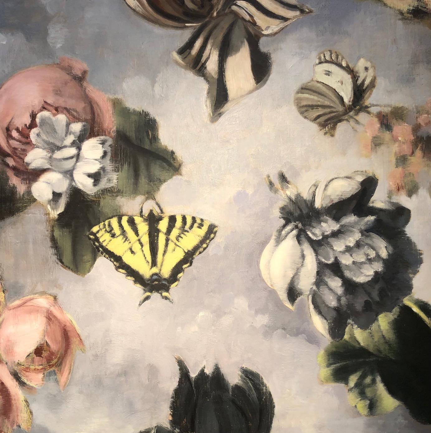 Le Dernier paradis II - fleurs flottantes - Contemporain Painting par Stephanie Peek