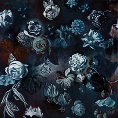 Midnight Flowers II  / oil on panel