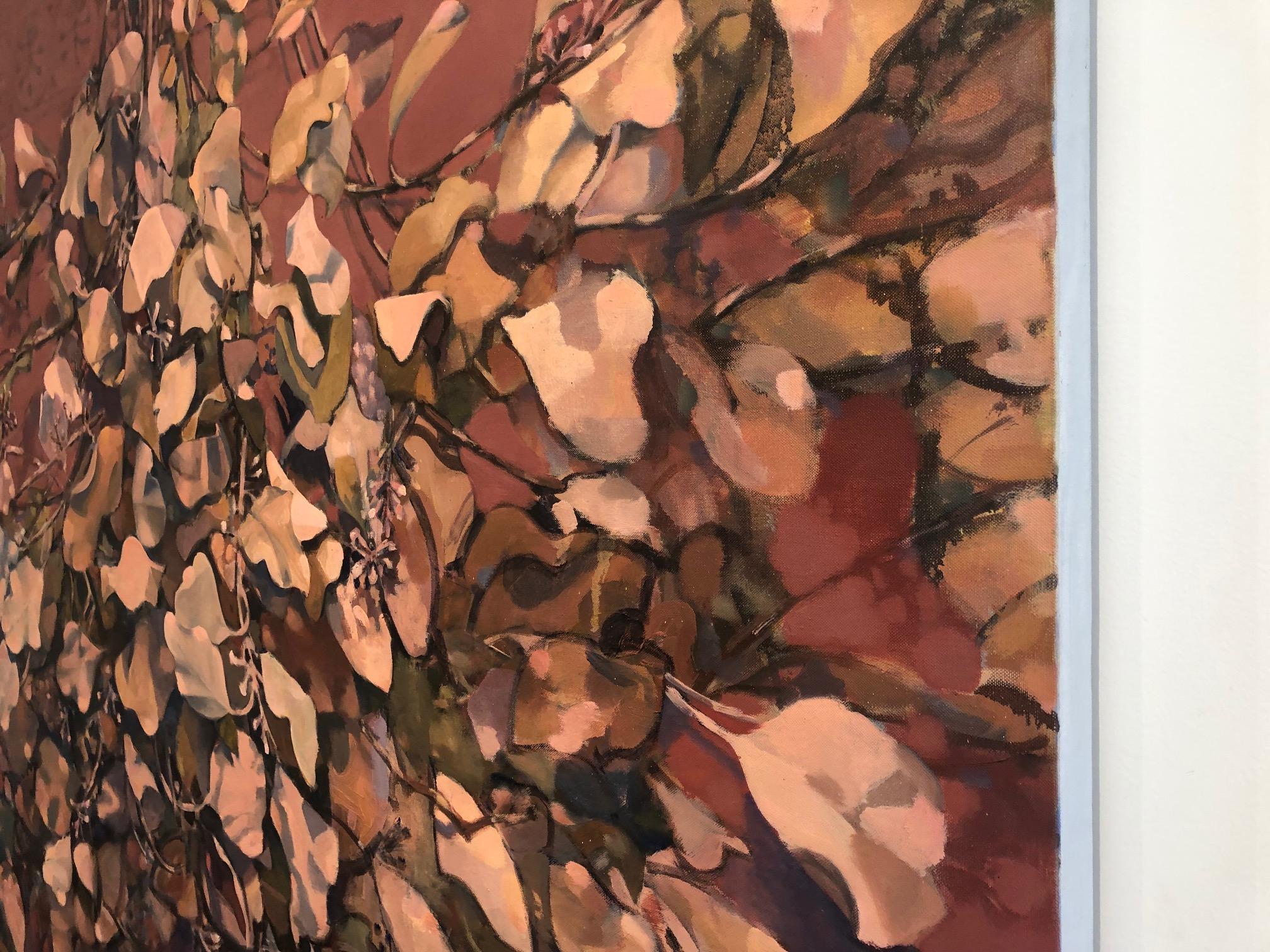 Pompeya / óleo sobre lienzo - naturaleza abstracta - tonos tierra cálidos. en venta 3