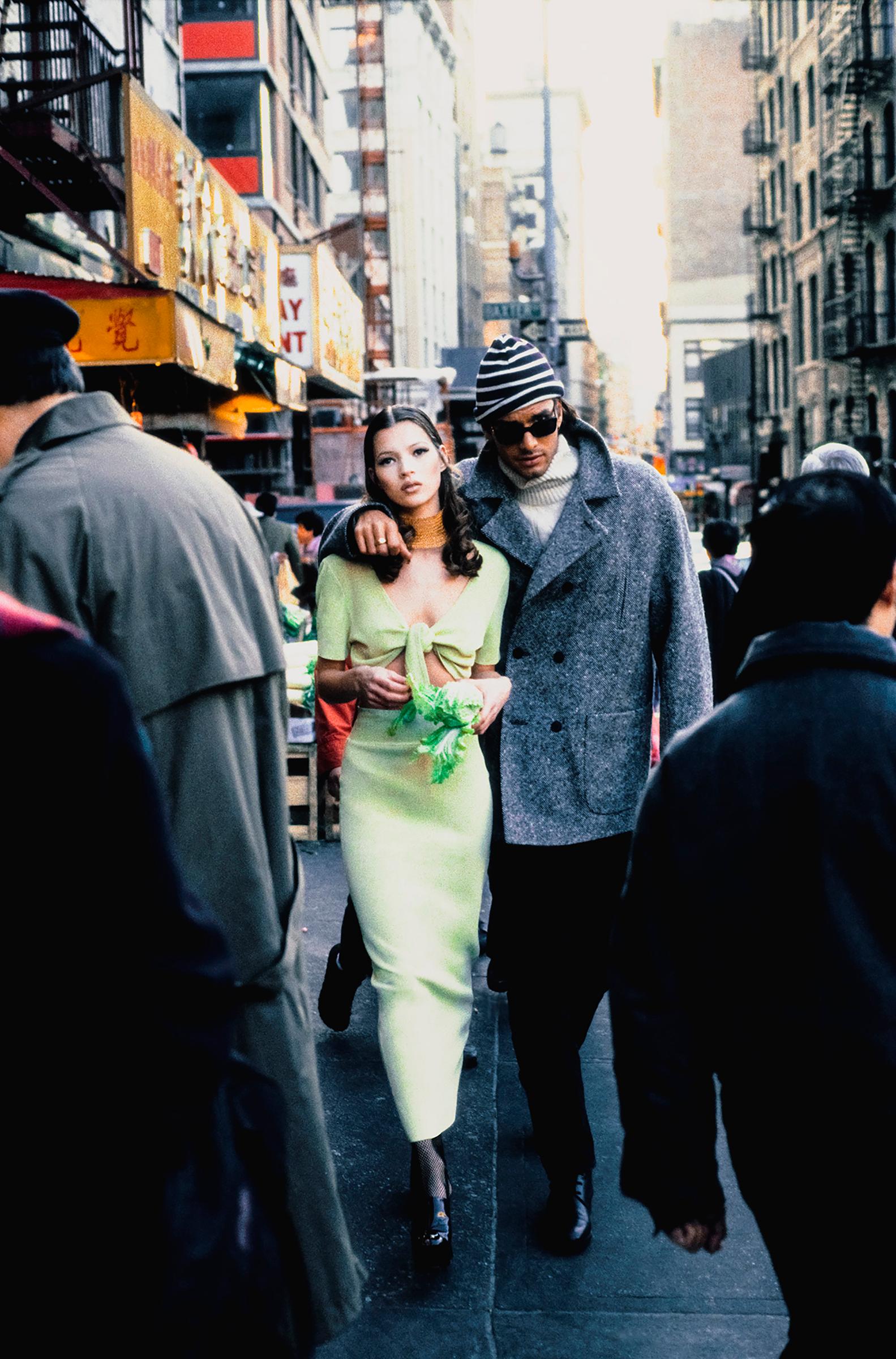 Stephanie Pfriender Stylander Black and White Photograph - Kate Moss + Marcus Schenkenberg, Visions, Harper’s Bazaar Uomo, New York