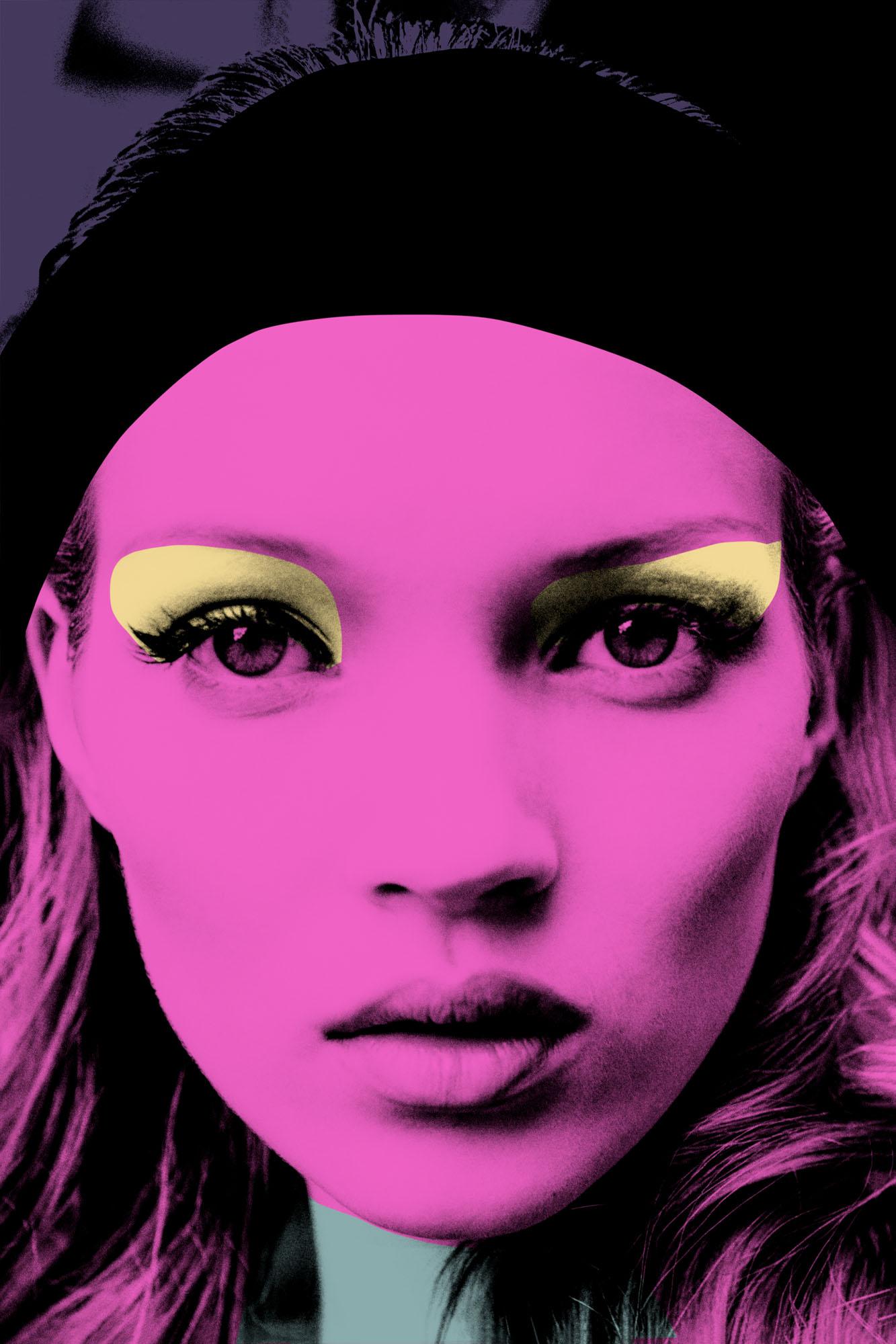 Stephanie Pfriender Stylander Color Photograph - Kate Moss, High Priestess, Pink, 1992