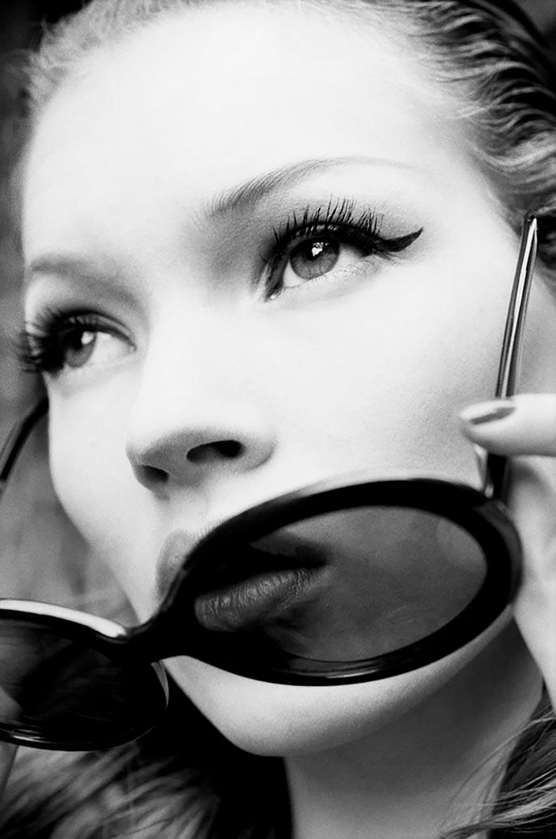 Stephanie Pfriender Stylander Black and White Photograph - Kate Moss, Key to the Future, Harper’s Bazaar Uomo, New York