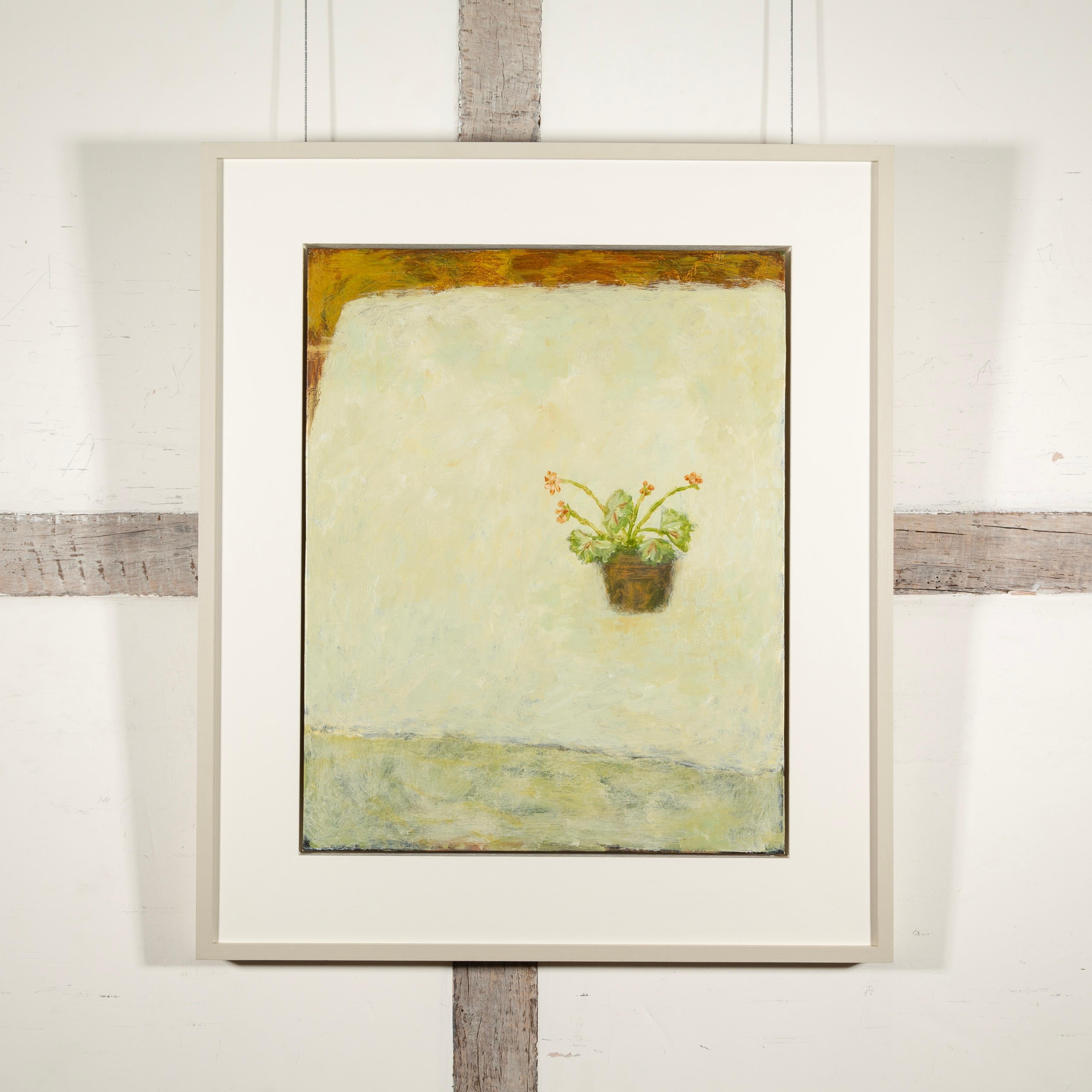Gerani in fiore, pittura ad olio contemporanea di natura morta floreale, 2024 - Painting di Stephanie Richards