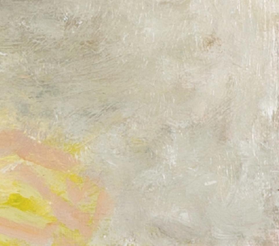 Tissu Seersucker - Nature morte à la fleur, peinture à l'huile dans des tons neutres et gris en vente 3