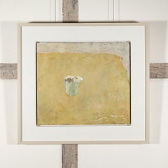 Thrift in Celadon, 2024 - Contemporary Minimalist Floral Still-Life Oil Painting