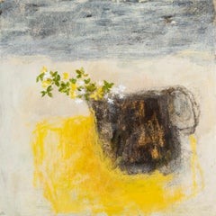 Jazmín de invierno en jarra Bernard Leach, 2024 - Bodegón Floral Pintura al óleo