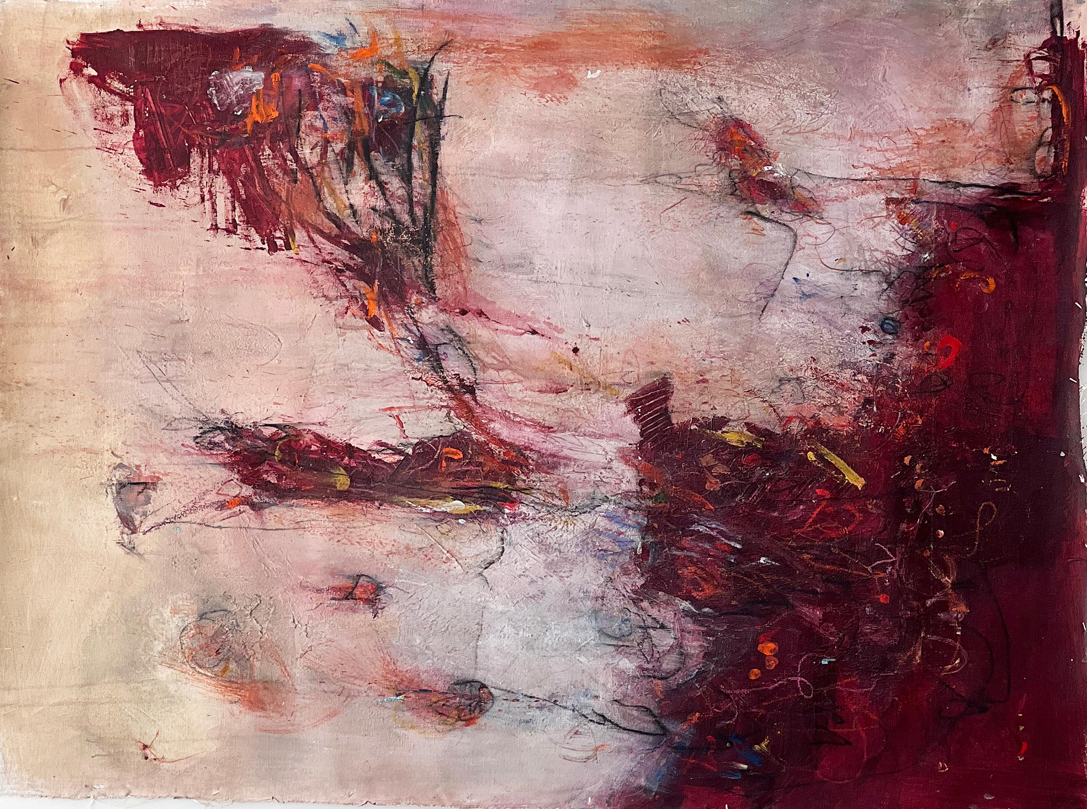 Stephanie Visser  Abstract Painting - Between Heaven and Earth: Between the Light and Darkness - acrylic on canvas