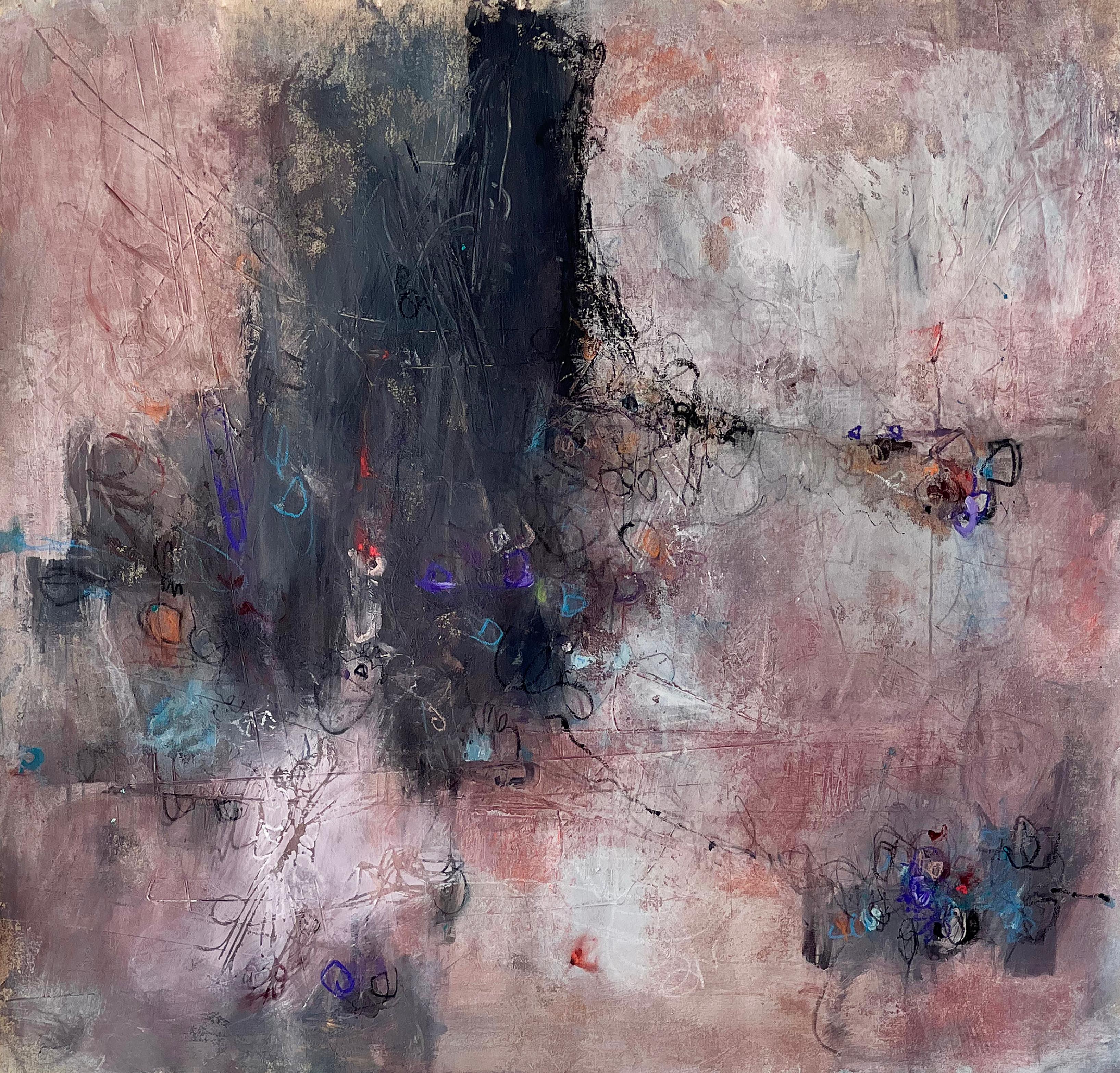 Abstract Painting Stephanie Visser  - Entre ciel et terre : Nocturne - acrylique sur toile