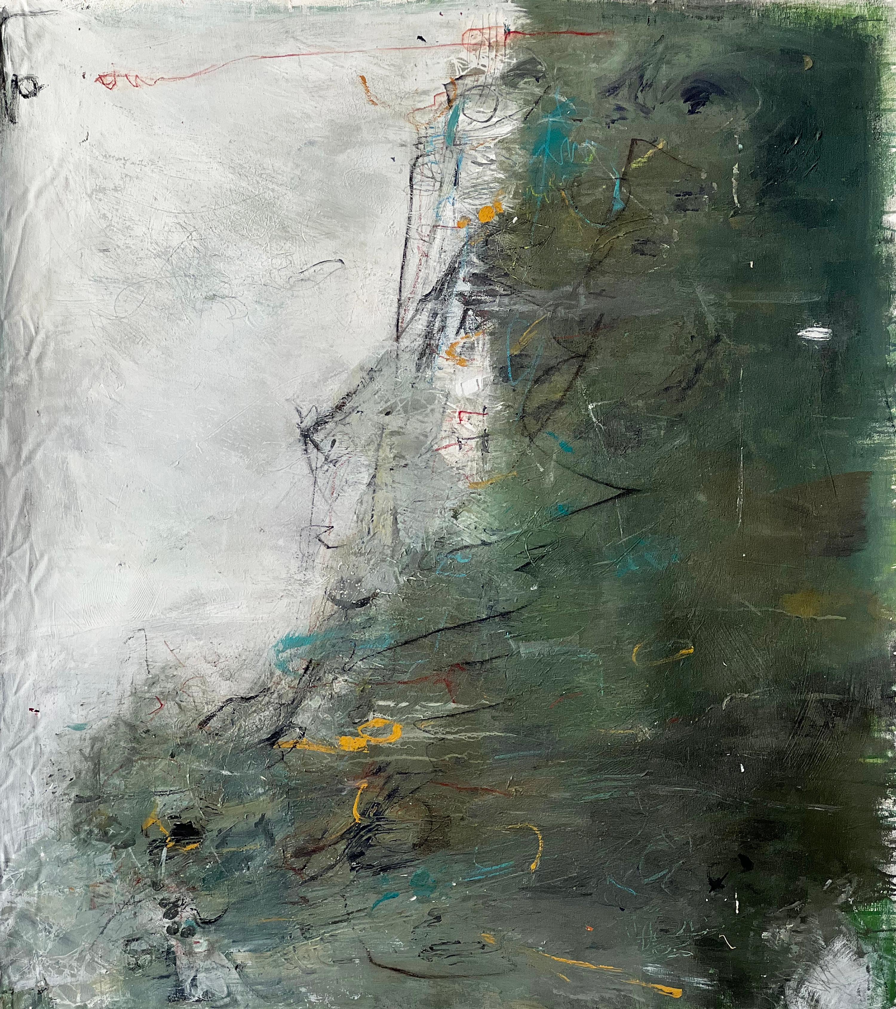 Abstract Painting Stephanie Visser  - Entre le ciel et la terre : Petrichor - acrylique sur toile