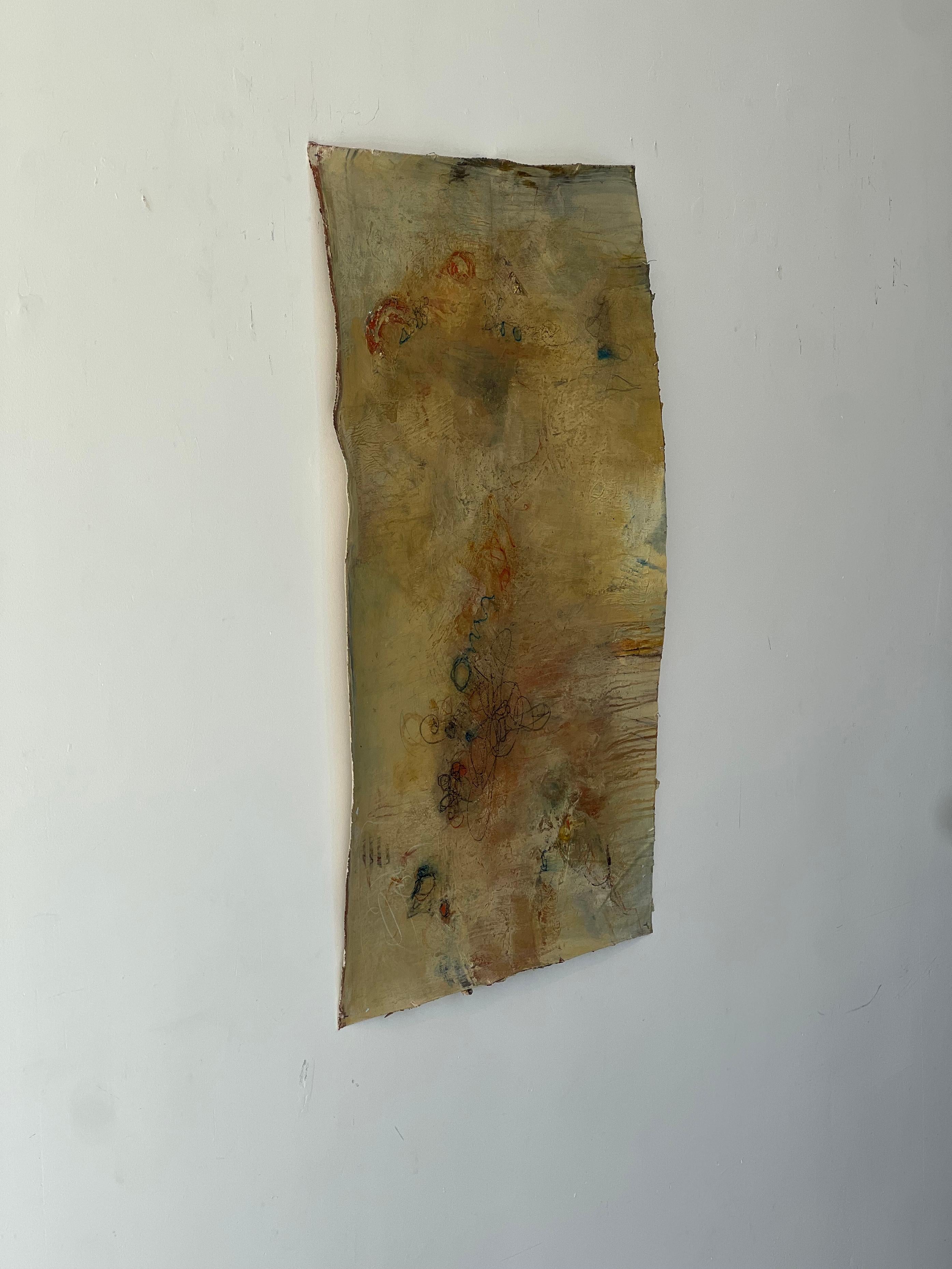 Between Heaven and Earth: The Space In Between - acrylic on canvas - Brown Abstract Painting by Stephanie Visser 