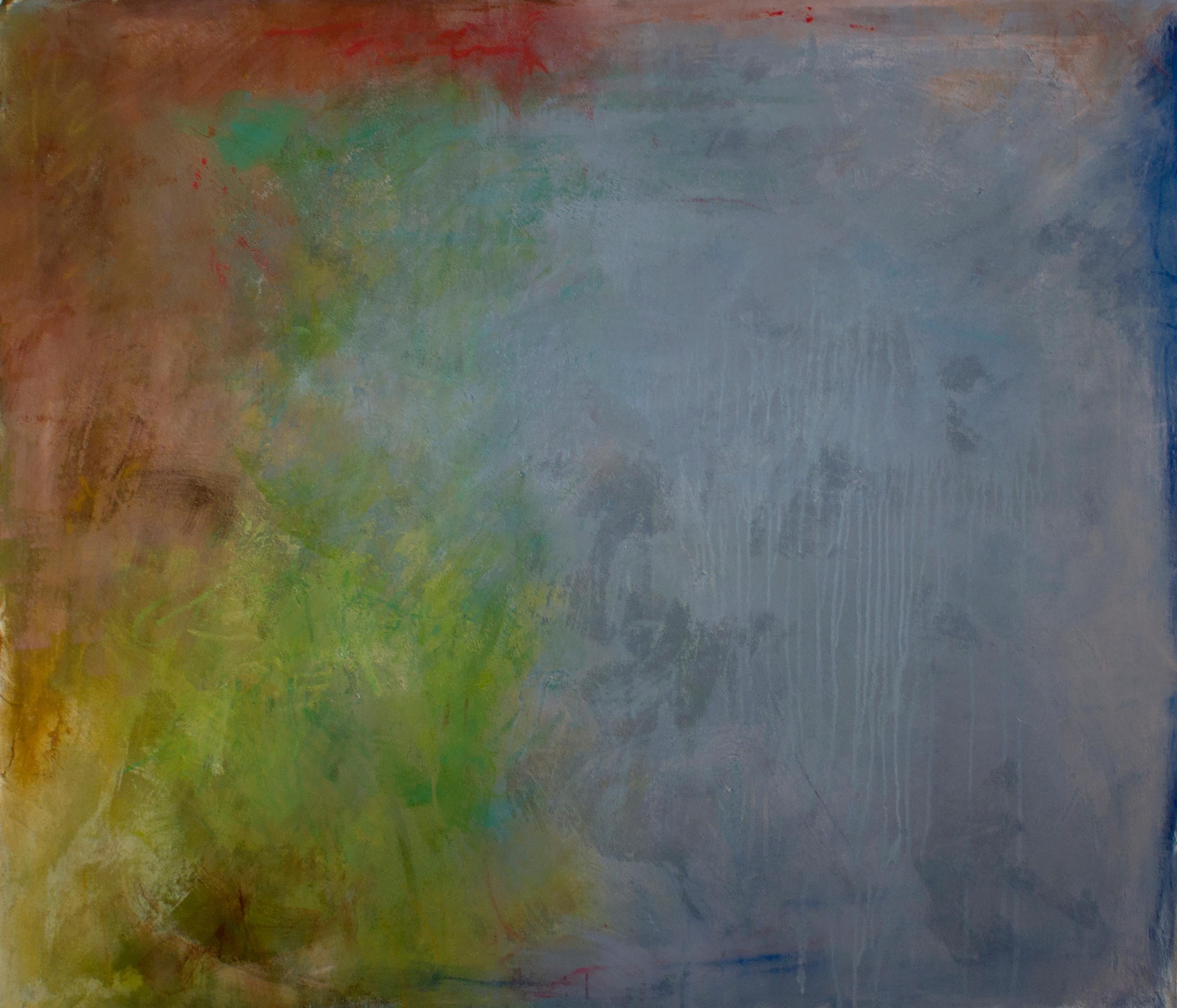 Stephanie Visser  Abstract Painting - Between Heaven and Earth: Untitled #5 acrylic, graphite, oil pastels on canvas