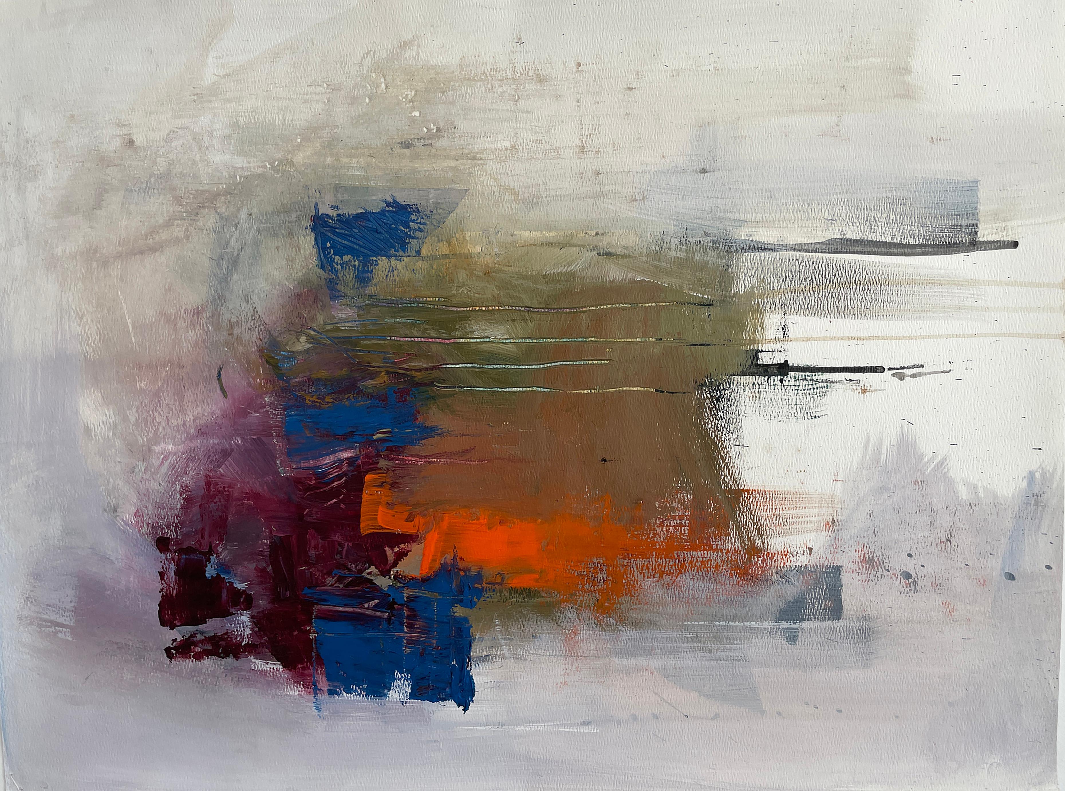 Stephanie Visser  Abstract Painting - "Color Study: Untitled #8" abstract art, acrylic on paper.