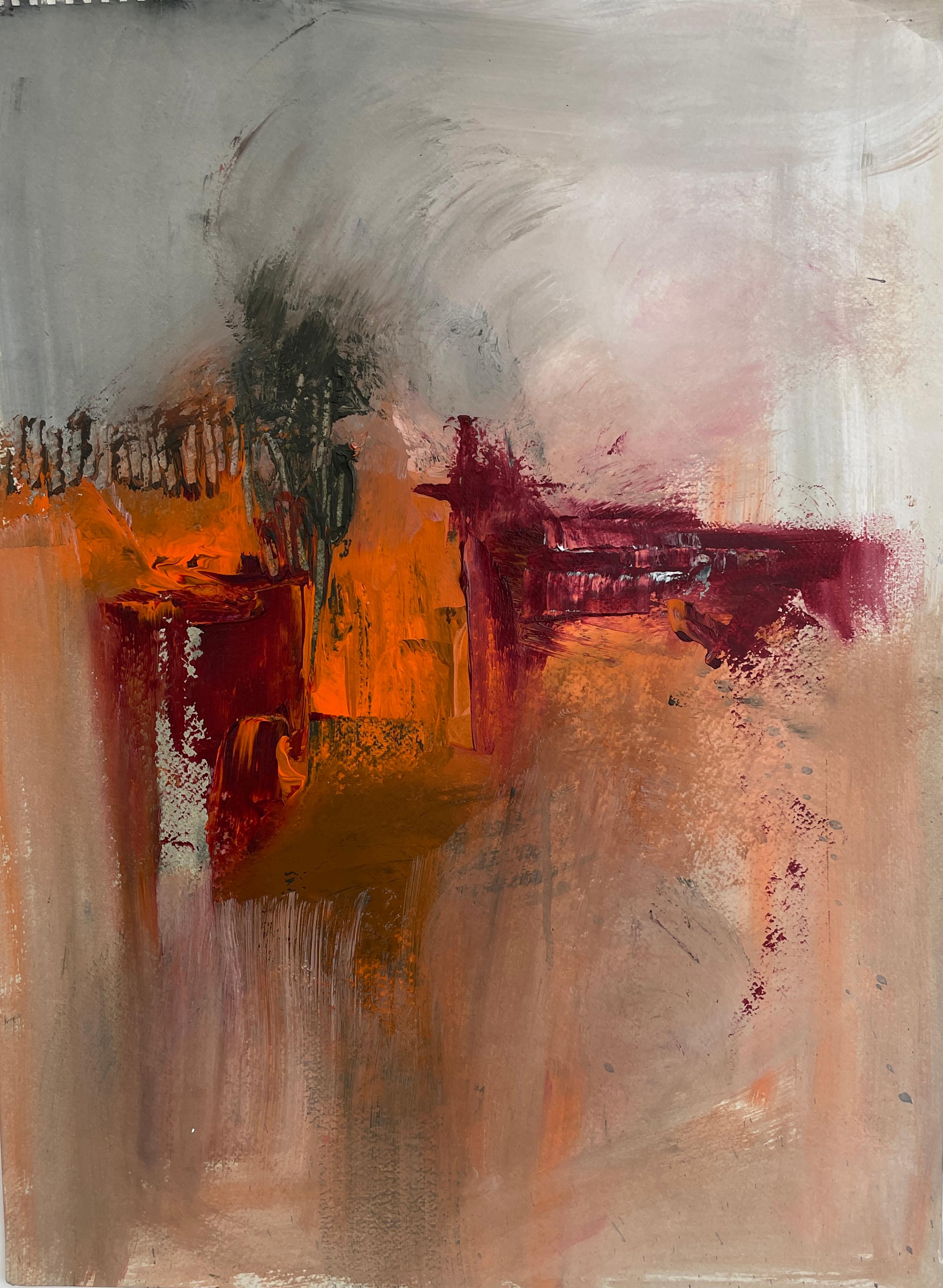 Stephanie Visser  Abstract Painting - "Color Study: Untitled #9" abstract art, acrylic on paper