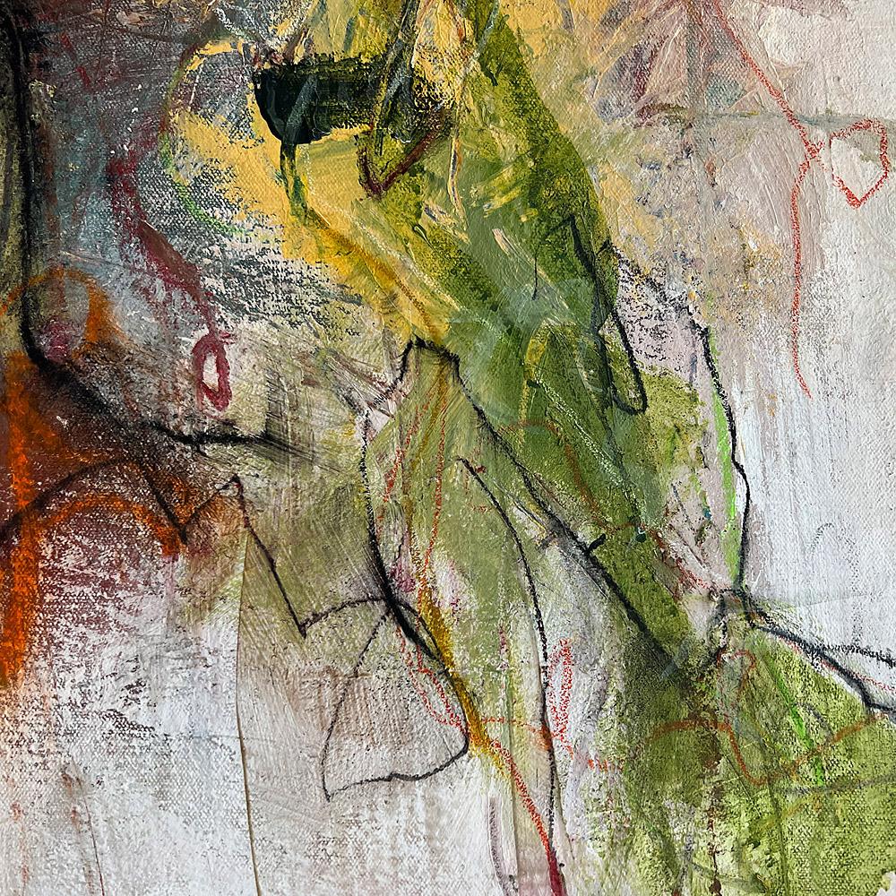 Echo Series: Cora's Garden- acrylic on canvas - Brown Abstract Painting by Stephanie Visser 