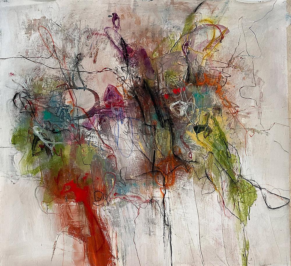 Stephanie Visser  Abstract Painting - Echo Series: Cora's Garden- acrylic on canvas