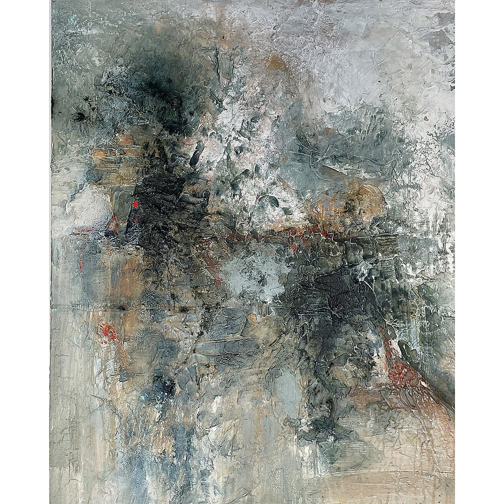 Stephanie Visser  Abstract Painting - "Miscellaneous: Untitled #3"  acrylic and mixed media on canvas.