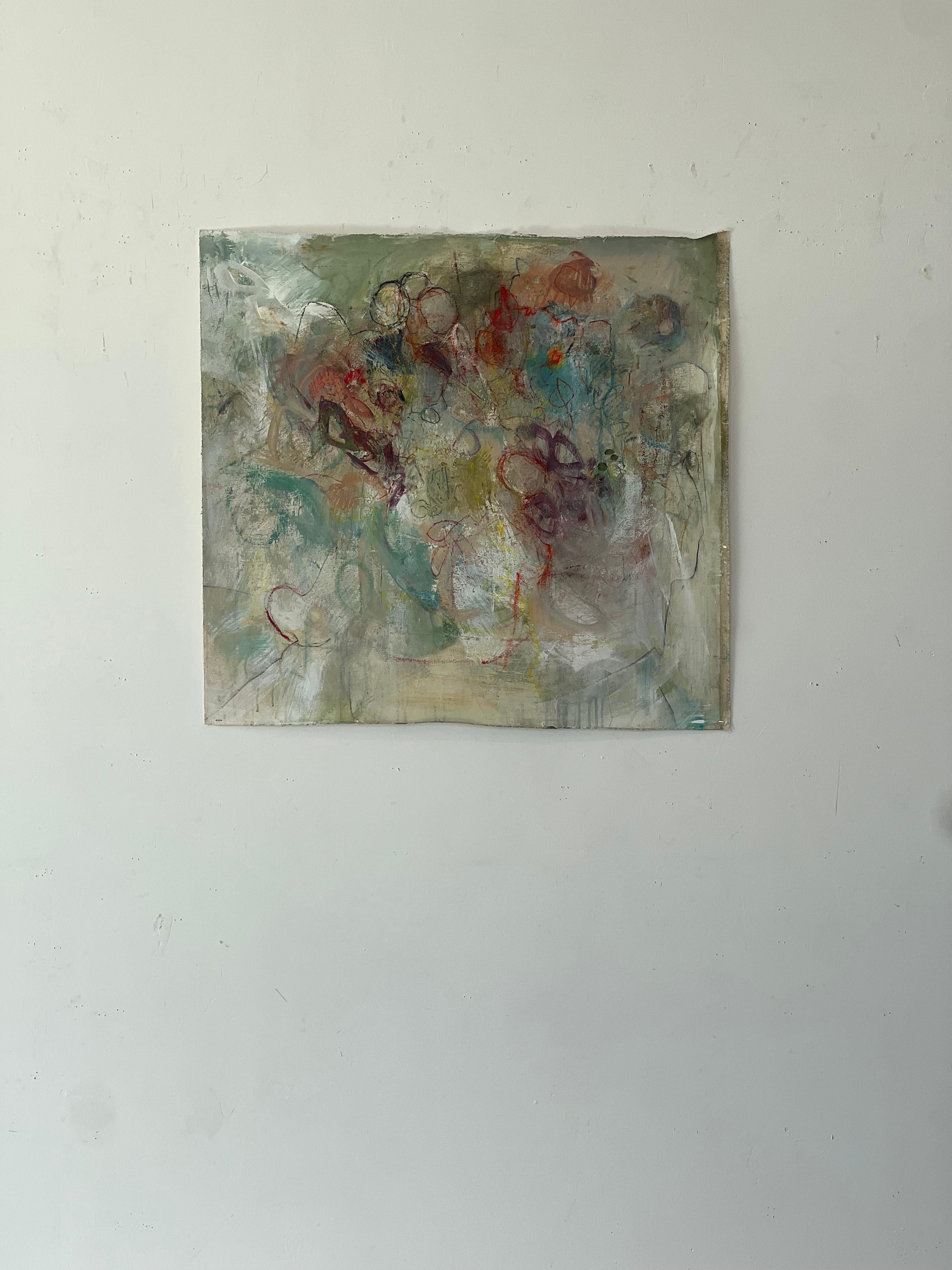 Ohne Titel #10 – Acryl auf Leinwand (Grau), Abstract Painting, von Stephanie Visser 